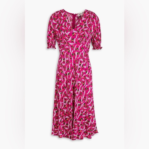 NWOT- DIANE VON FURSTENBERG - Jenna Printed Crepe Dress - Picture 1 of 8